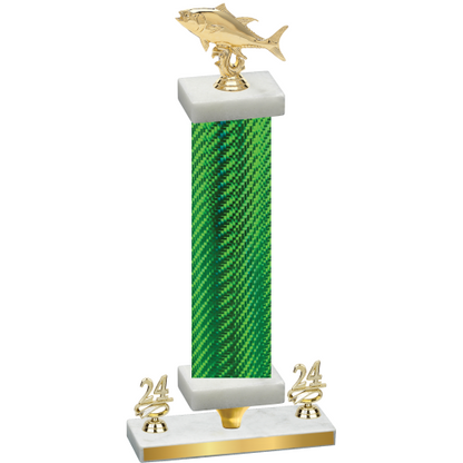 Premium Single Green Carbon Fiber Year Fishing Trophy