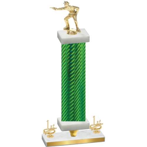 Premium Single Green Carbon Fiber First Place Shooter Trophy