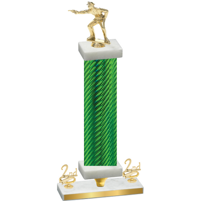 Premium Single Green Carbon Fiber Second Place Shooter Trophy