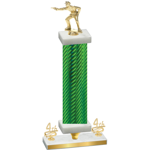 Premium Single Green Carbon Fiber Fourth Place Shooter Trophy