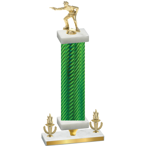 Premium Single Green Carbon Fiber Victory Shooter Trophy