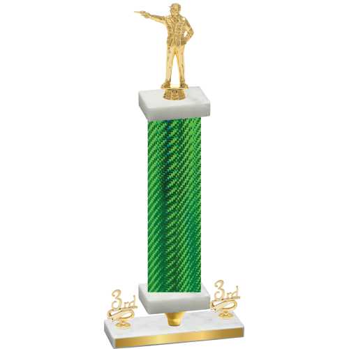 Premium Single Green Carbon Fiber Third Place Shooter Trophy