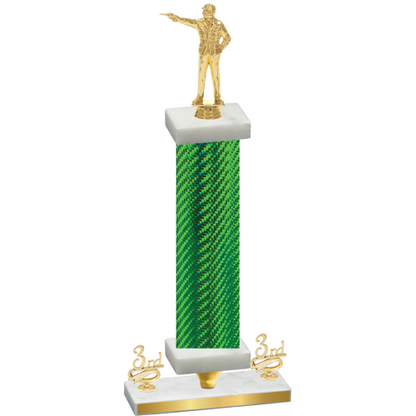 Premium Single Green Carbon Fiber Third Place Shooter Trophy