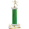 Premium Single Green Carbon Fiber Second Place Skater Trophy