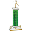 Premium Single Green Carbon Fiber Year Skater Trophy