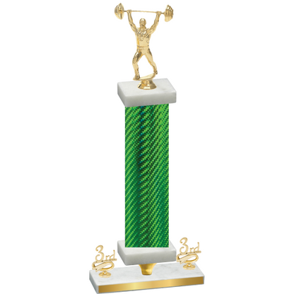 Premium Single Green Carbon Fiber Third Place Weights Trophy