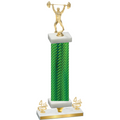 Premium Single Green Carbon Fiber Fourth Place Weights Trophy