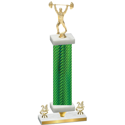Premium Single Green Carbon Fiber Year Weights Trophy