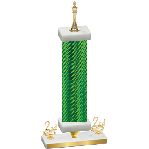 Premium Single Green Carbon Fiber Second Place Chess Trophy