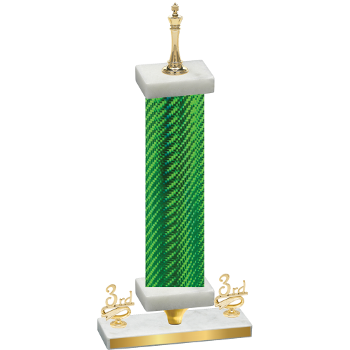 Premium Single Green Carbon Fiber Third Place Chess Trophy
