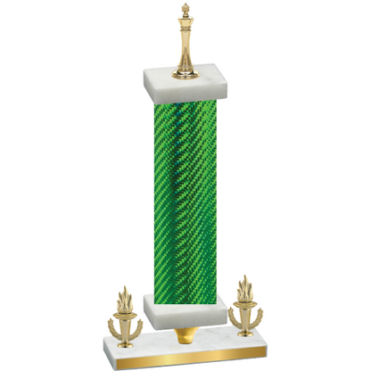 Premium Single Green Carbon Fiber Victory Chess Trophy