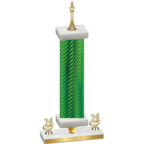 Premium Single Green Carbon Fiber Year Chess Trophy