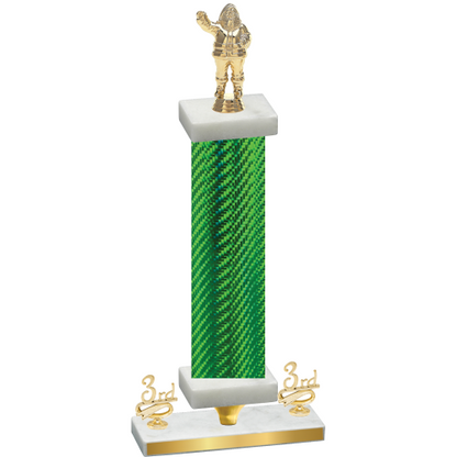 Premium Single Green Carbon Fiber Third Place Holiday Trophy