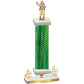 Premium Single Green Carbon Fiber Fourth Place Holiday Trophy