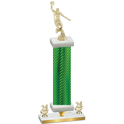 Premium Single Green Carbon Fiber Year Basketball Trophy