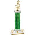 Premium Single Green Carbon Fiber Fourth Place Flag Football Trophy
