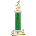 Premium Single Green Carbon Fiber Year Flag Football Trophy