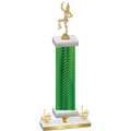 Premium Single Green Carbon Fiber First Place Majorette Trophy