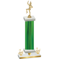 Premium Single Green Carbon Fiber Second Place Majorette Trophy