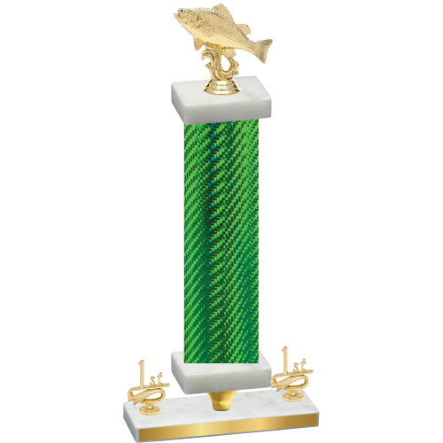 Premium Single Green Carbon Fiber First Place Fishing Trophy