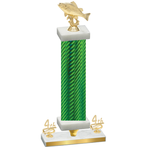 Premium Single Green Carbon Fiber Fourth Place Fishing Trophy