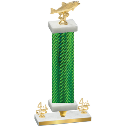 Premium Single Green Carbon Fiber Fourth Place Fishing Trophy