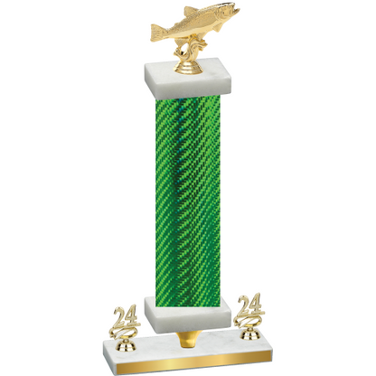 Premium Single Green Carbon Fiber Year Fishing Trophy
