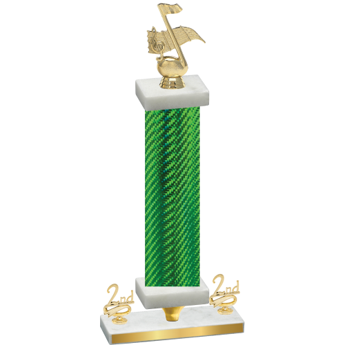 Premium Single Green Carbon Fiber Second Place Music Trophy