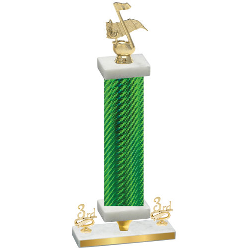 Premium Single Green Carbon Fiber Third Place Music Trophy