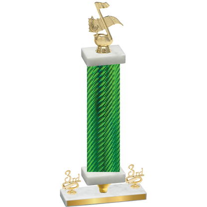 Premium Single Green Carbon Fiber Third Place Music Trophy