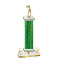 Premium Single Green Carbon Fiber Second Place Golf Trophy