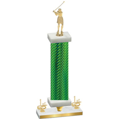 Premium Single Green Carbon Fiber First Place Golf Trophy