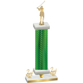 Premium Single Green Carbon Fiber Second Place Golf Trophy