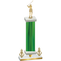 Premium Single Green Carbon Fiber Victory Golf Trophy