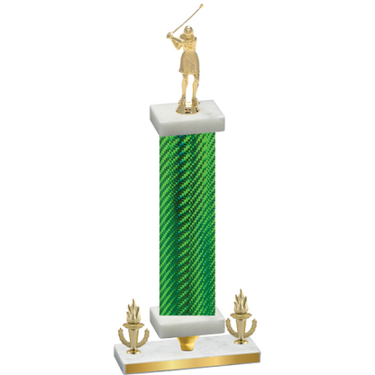 Premium Single Green Carbon Fiber Victory Golf Trophy