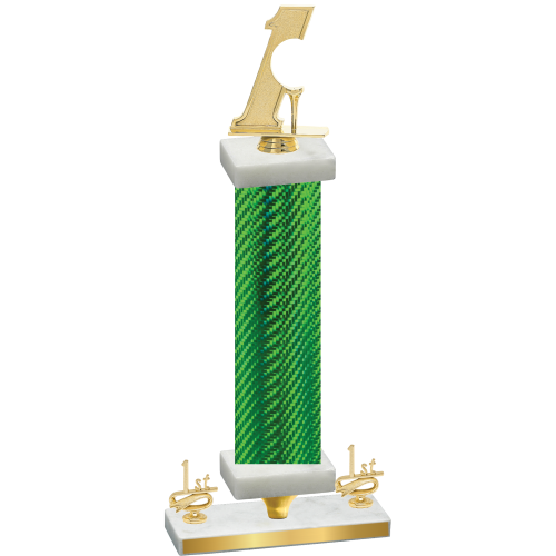 Premium Single Green Carbon Fiber First Place Golf Trophy