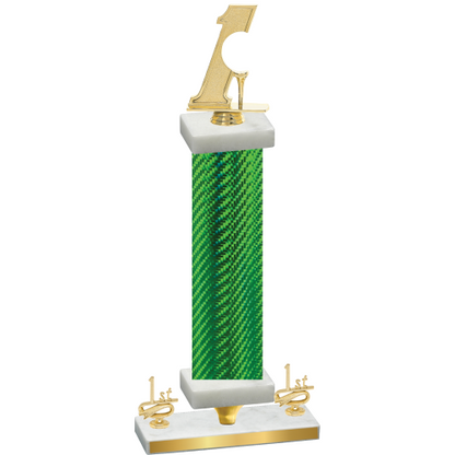 Premium Single Green Carbon Fiber First Place Golf Trophy