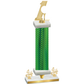 Premium Single Green Carbon Fiber Fourth Place Golf Trophy