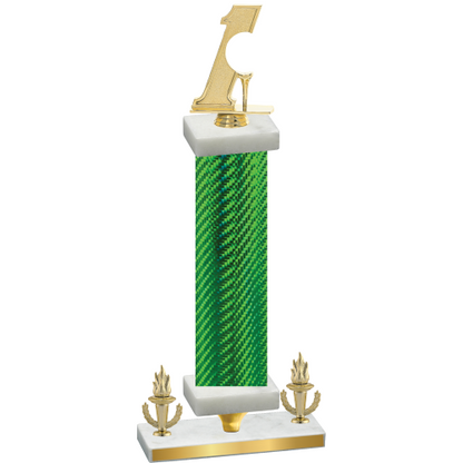 Premium Single Green Carbon Fiber Victory Golf Trophy