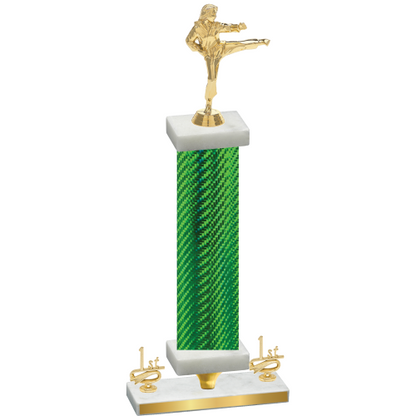 Premium Single Green Carbon Fiber First Place Karate Trophy