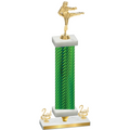 Premium Single Green Carbon Fiber Second Place Karate Trophy