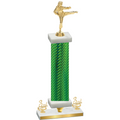 Premium Single Green Carbon Fiber Third Place Karate Trophy