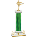 Premium Single Green Carbon Fiber Fourth Place Karate Trophy
