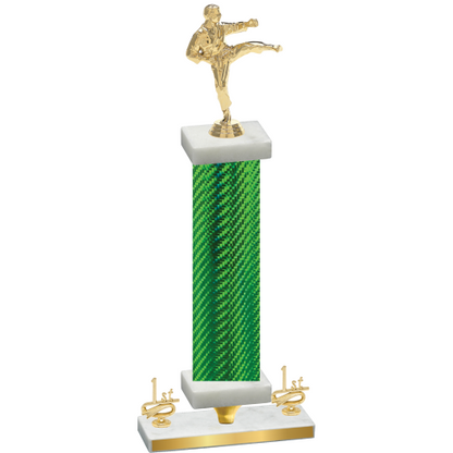 Premium Single Green Carbon Fiber First Place Karate Trophy