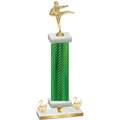 Premium Single Green Carbon Fiber Second Place Karate Trophy