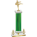 Premium Single Green Carbon Fiber Victory Karate Trophy