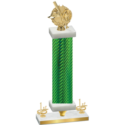 Premium Single Green Carbon Fiber First Place Baseball Trophy