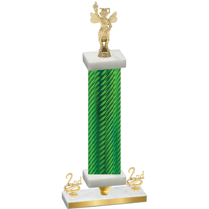 Premium Single Green Carbon Fiber Second Place Academics Trophy
