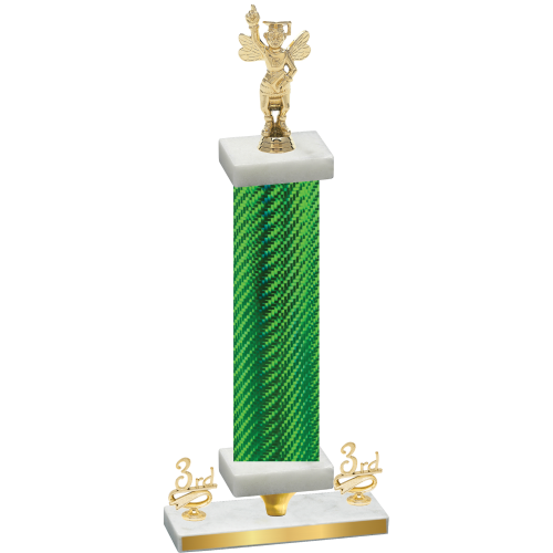 Premium Single Green Carbon Fiber Third Place Academics Trophy