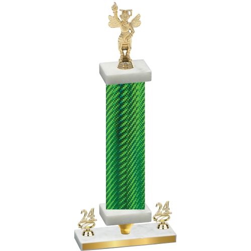 Premium Single Green Carbon Fiber Year Academics Trophy
